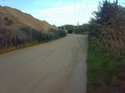 Looking back towards the pit entrance